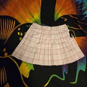 Ardene Light Pink Plaid Skater Skirt